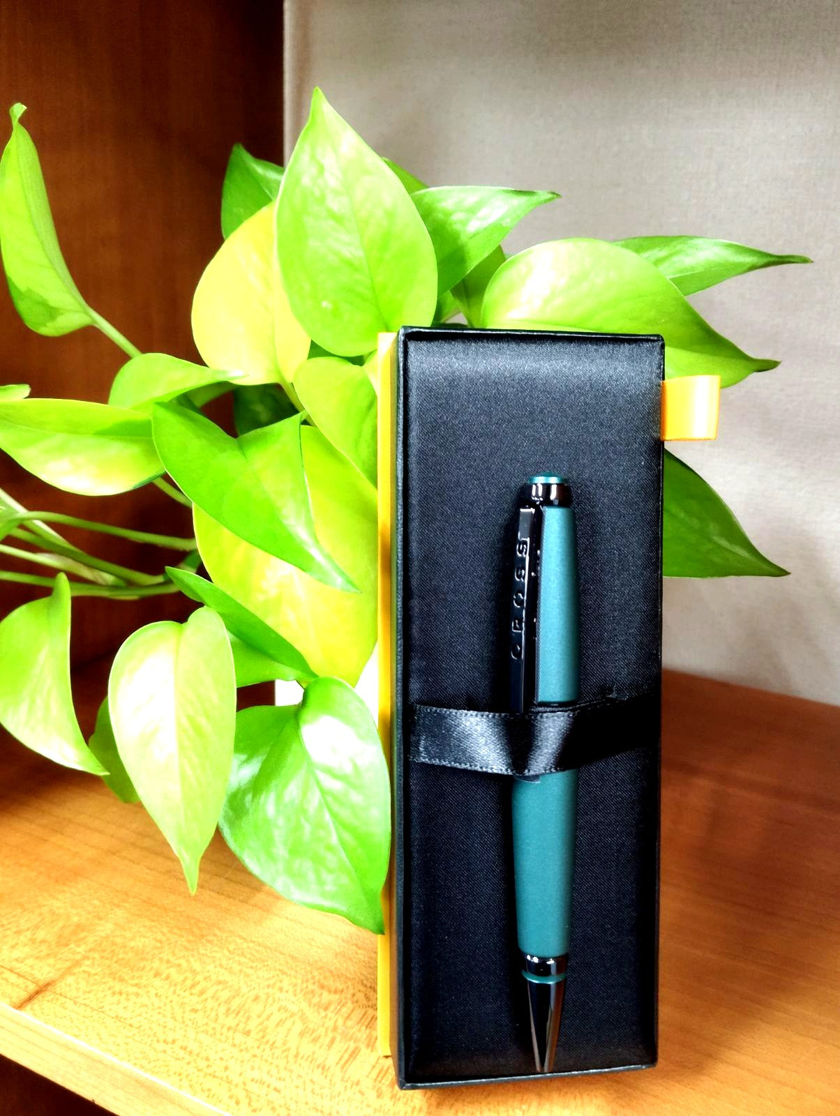 Cross Edge NAT0555-13 water-based ballpoint pen with matte green lacquer and capless slide mechanism
