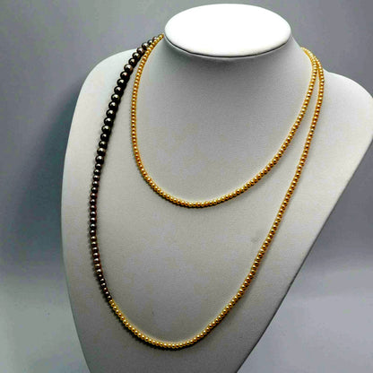 Agete K10 Pearl Long Necklace 25-2801 featuring delicate pearl accents on a fine gold chain