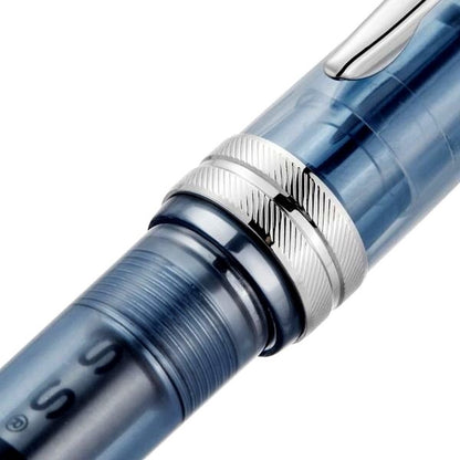 Cross Bailey Light Collection ballpoint pen NAT0742-18 in Blue Hawaii with transparent resin body and carved center ring