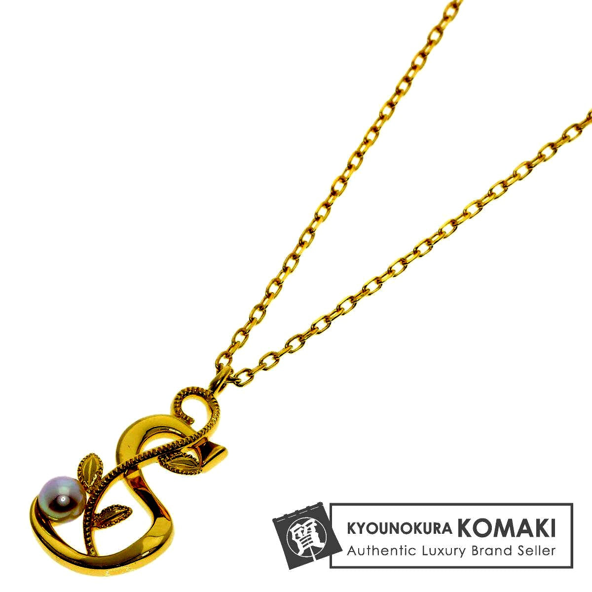 MIKIMOTO womens pearl necklace in K18YG gold with 3.3mm pearl and 43cm chain, used condition
