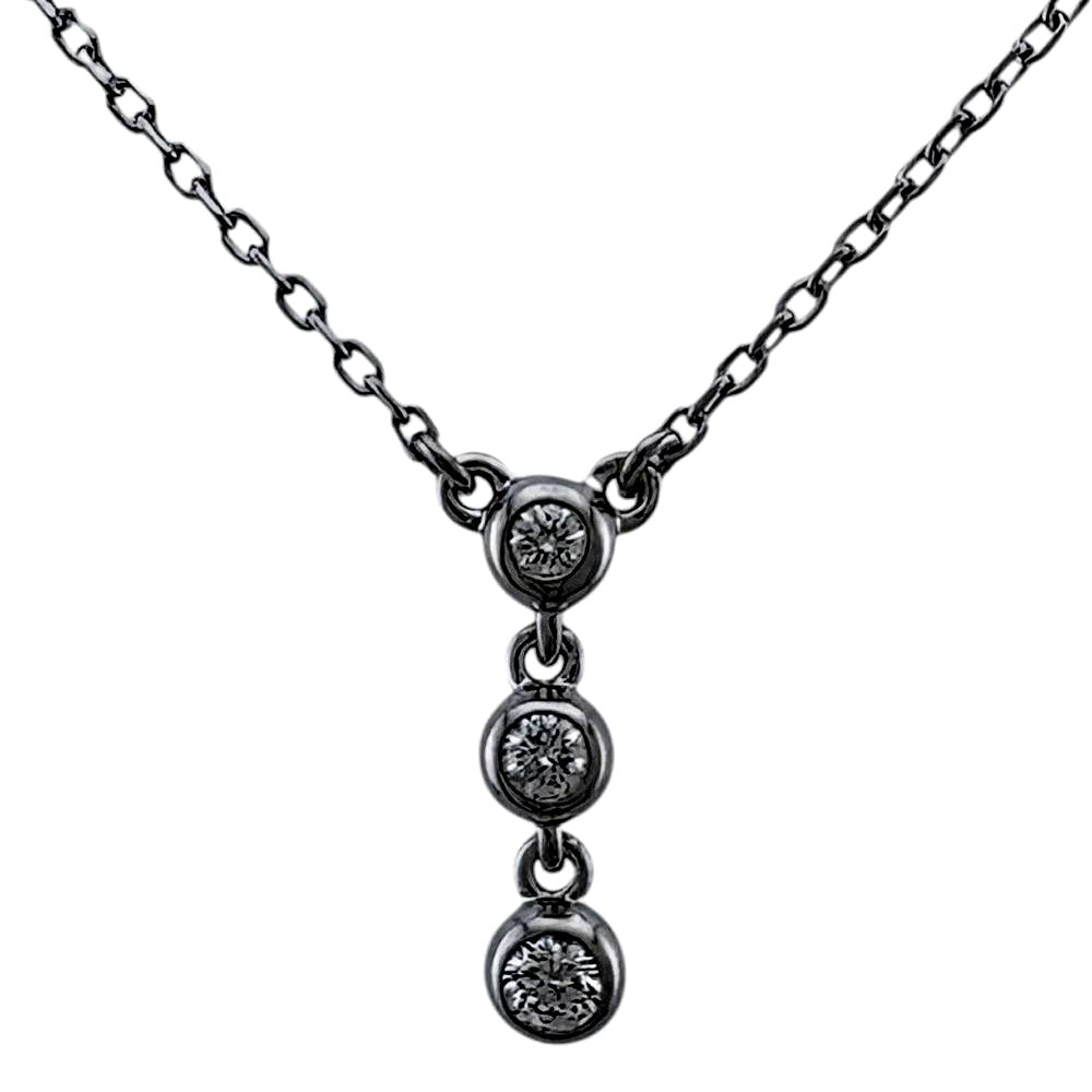 Mikimoto ladies necklace in 18K white gold with diamond, silver color, engraved K18WG on clasp