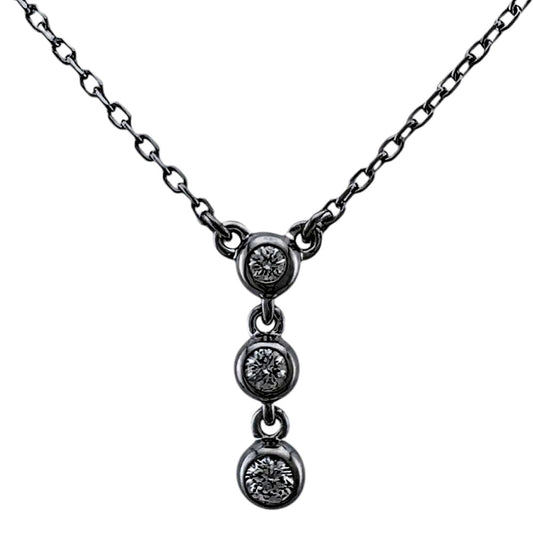 Mikimoto ladies necklace in 18K white gold with diamond, silver color, engraved K18WG on clasp
