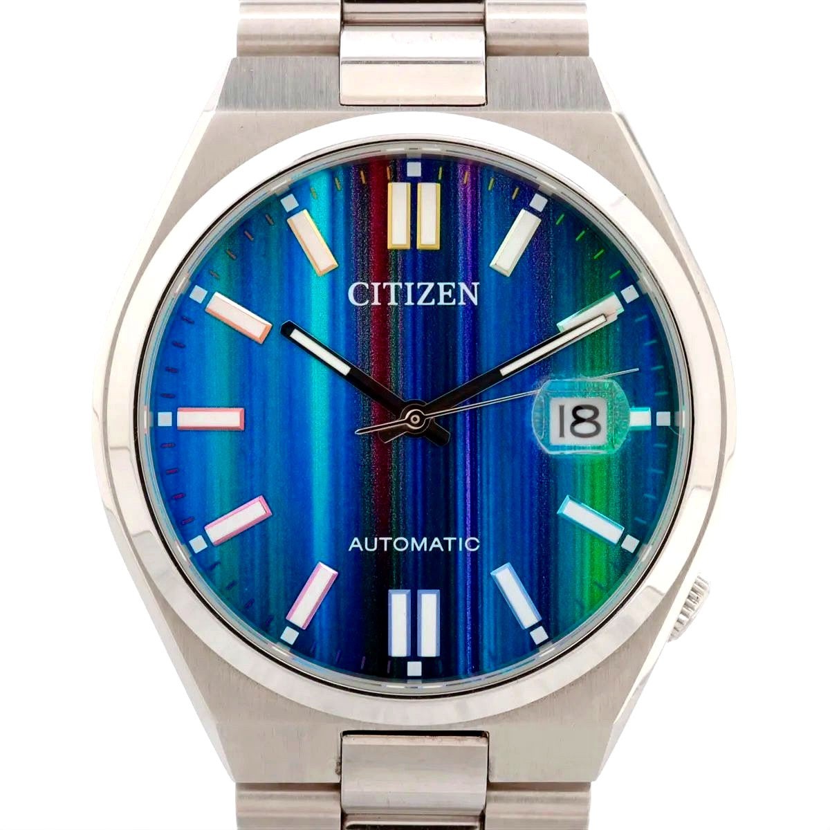 Citizen Collection Mechanical Tsuyosa NJ0151-53W automatic wristwatch with blue gradient dial and display back