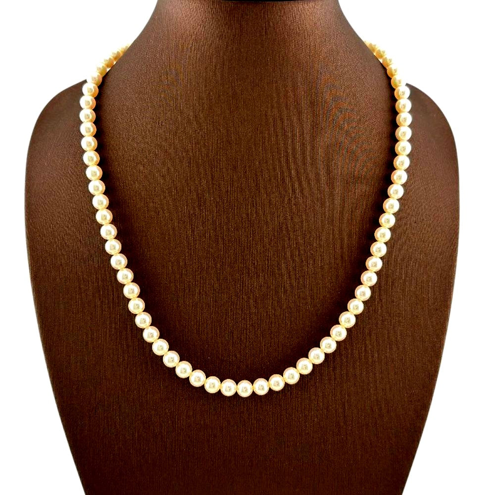 MIKIMOTO 18K yellow gold necklace featuring a single 5.2mm pearl on a 40cm chain for women