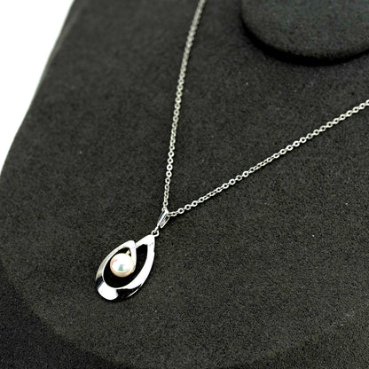 Mikimoto Akoya pearl necklace with 5mm single pearl pendant on SV925 silver chain