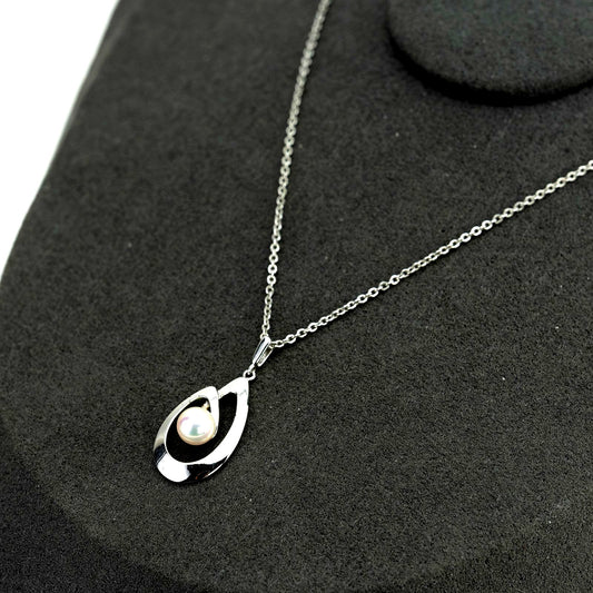 Mikimoto Akoya pearl necklace with 5mm single pearl pendant on SV925 silver chain