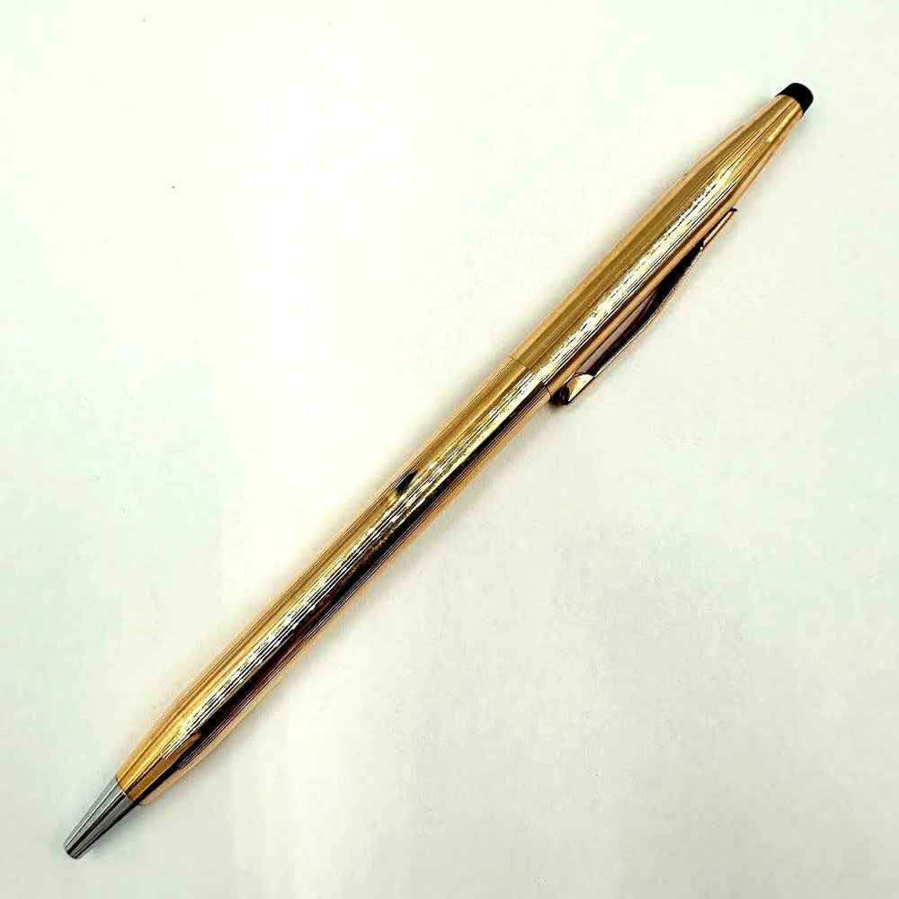 Cross 14KT Filled blue ballpoint pen with model 14KT Filled shown on white background
