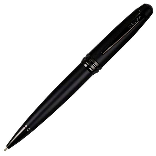 Cross Bailey NAT0452-19 matte black lacquer ballpoint pen with brass body and twist type mechanism