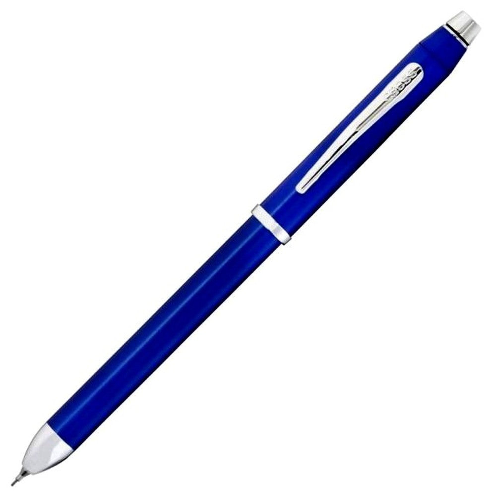 Cross Texree AT0090-8ST metallic blue ballpoint pen with black red ink and 0.5mm mechanical pencil