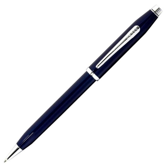 CROSS Century 2 ballpoint pen in blue lacquered chrome with sleek design and silver accents