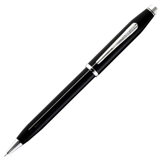 Cross Century 2 ballpoint pen in black lacquer finish with polished chrome accents