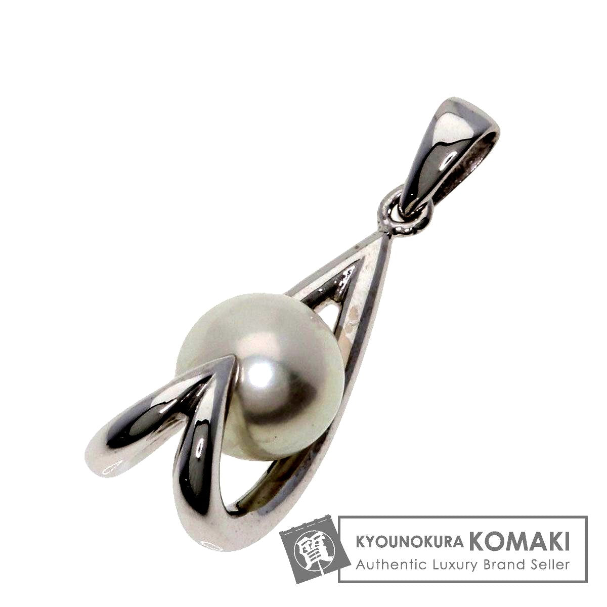 Mikimoto pearl pendant top in white gold K18WG featuring a 7mm pearl