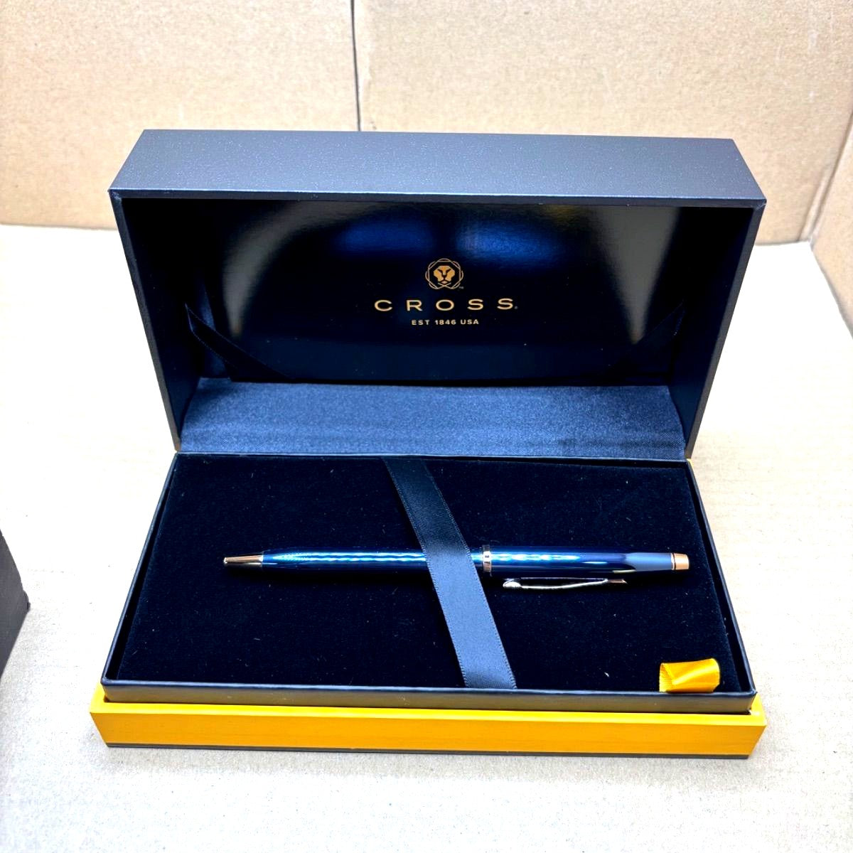Cross Century II cobalt blue oil-based ballpoint pen with black ink and click mechanism