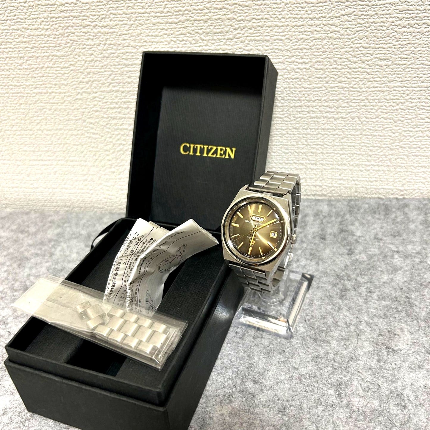 CITIZEN Crystal Seven Revival Edition Automatic Watch TRANS CONTINENTS with stainless steel band and black dial in box