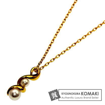 Mikimoto ladies pearl necklace in K18YG gold with 40 cm chain and pearls 3.2-4.7 mm size