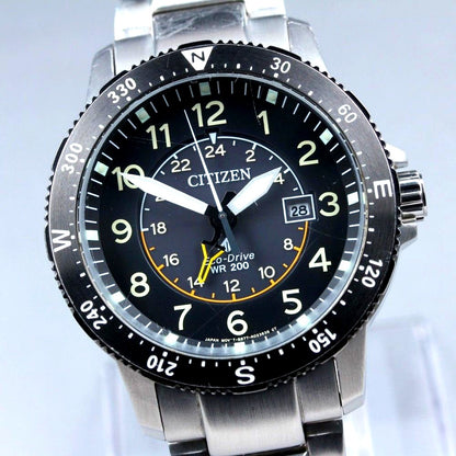 Citizen Promaster B877-R009257 solar-powered men's sports watch with 43mm case, black dial and stainless steel band
