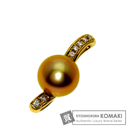 Tasaki golden pearl diamond pendant top for ladies made of K18 yellow gold with 11.1mm pearl and diamond accents