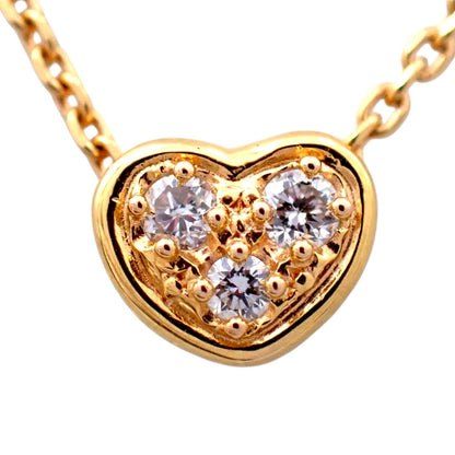 Tasaki diamond heart pendant necklace in K18 pink gold with 0.03ct diamond and chain length options