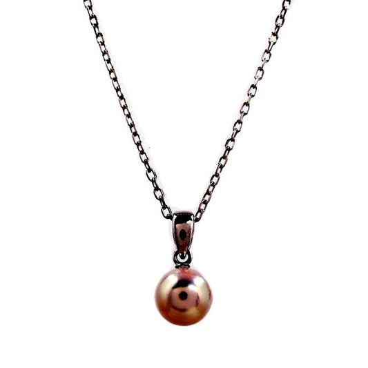 Mikimoto pearl necklace with 7.4mm white pearls on a 40cm silver chain