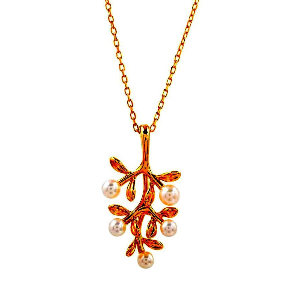 Mikimoto Pearl Necklace with 39/43 cm chain and 3.7-4.6 mm pearls featuring a 16x30 mm charm