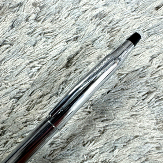 Cross Twist silver color ballpoint pen with twist mechanism imported from Japan