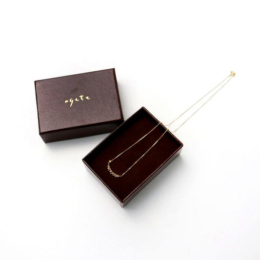 Agete Birthstone Necklace in K10 Yellow Gold with 20 cm chain and 2 cm pendant