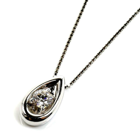Tasaki white gold necklace with 0.24ct diamond pendant on 45cm chain for ladies