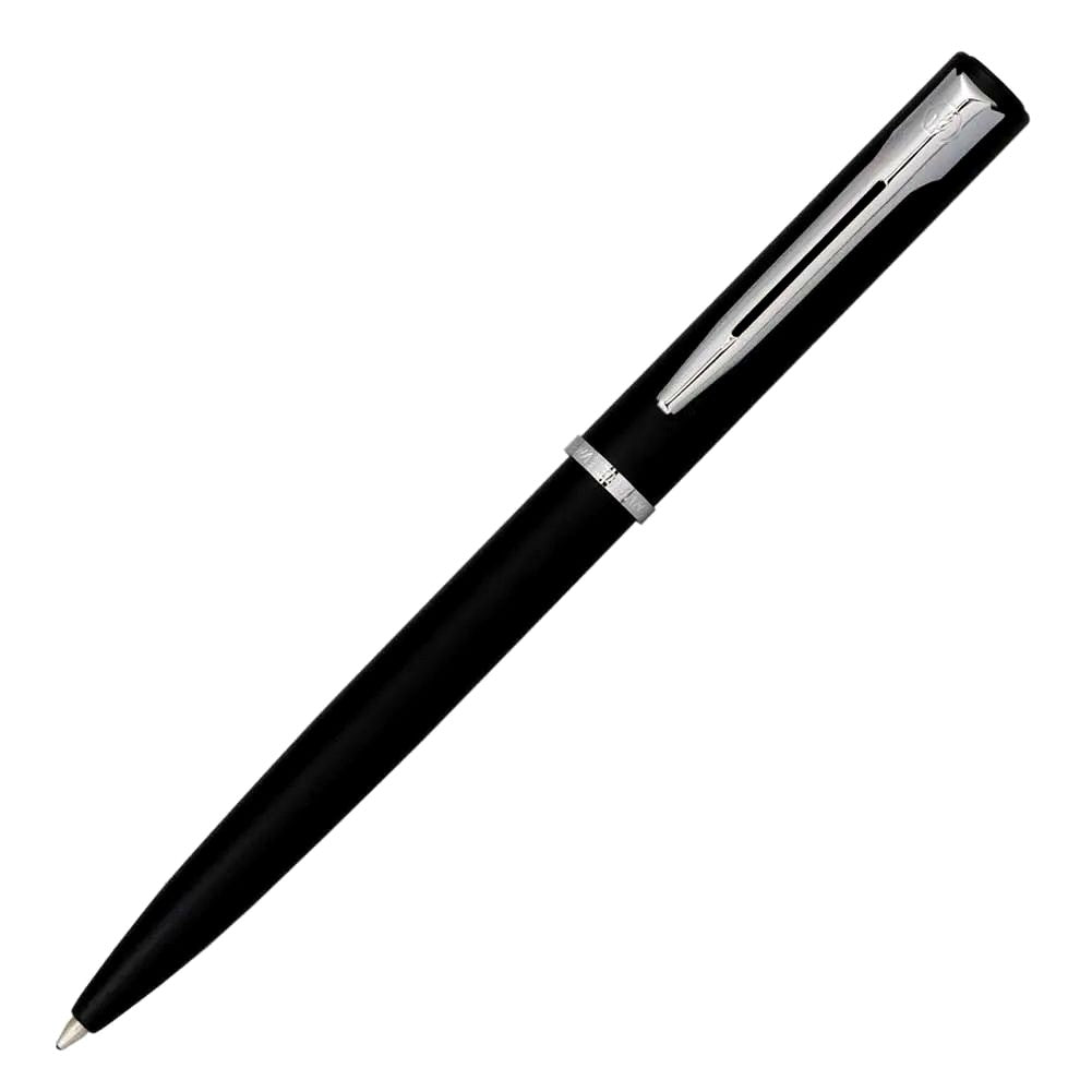 Waterman Allure black ballpoint pen with slide mechanism and included protective case