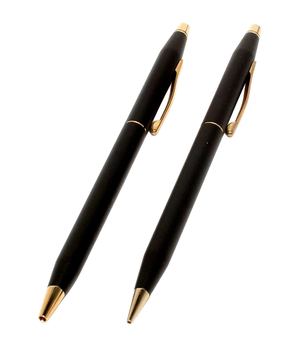 Cross Classic Century ballpoint pen, mechanical pencil, and keyring 3-piece set with box showing wear