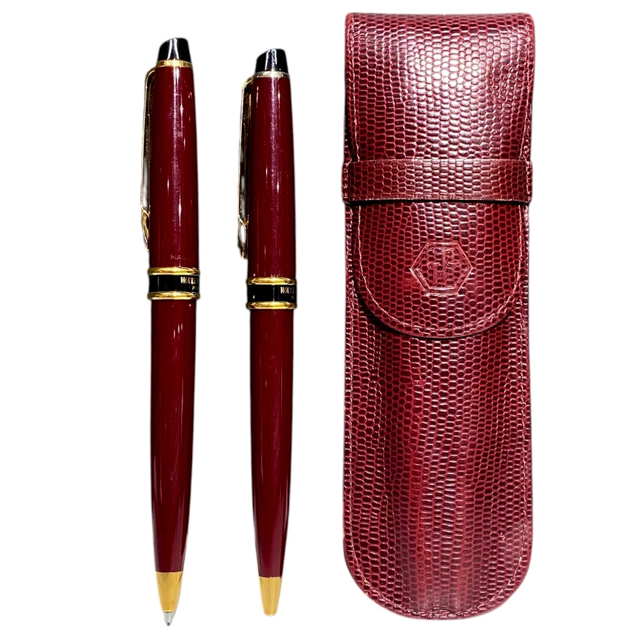 Waterman ballpoint pen and mechanical pencil set with case, writing instruments without ink and lead