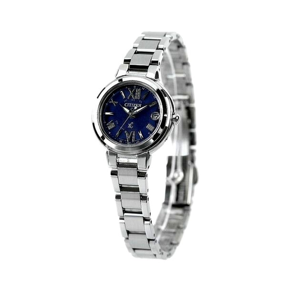 Citizen Kuro Lady ES9430-54L wristwatch with navy dial and stainless steel platinum case and band