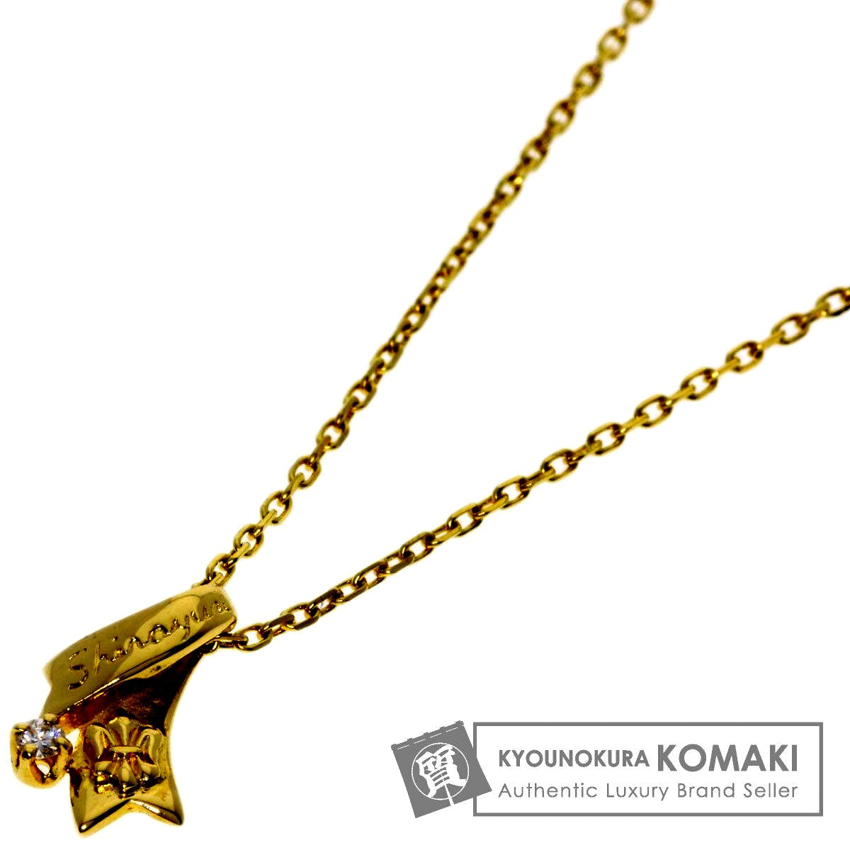 Mikimoto Diamond College Necklace for ladies in K18 yellow gold with a 40cm chain and delicate design