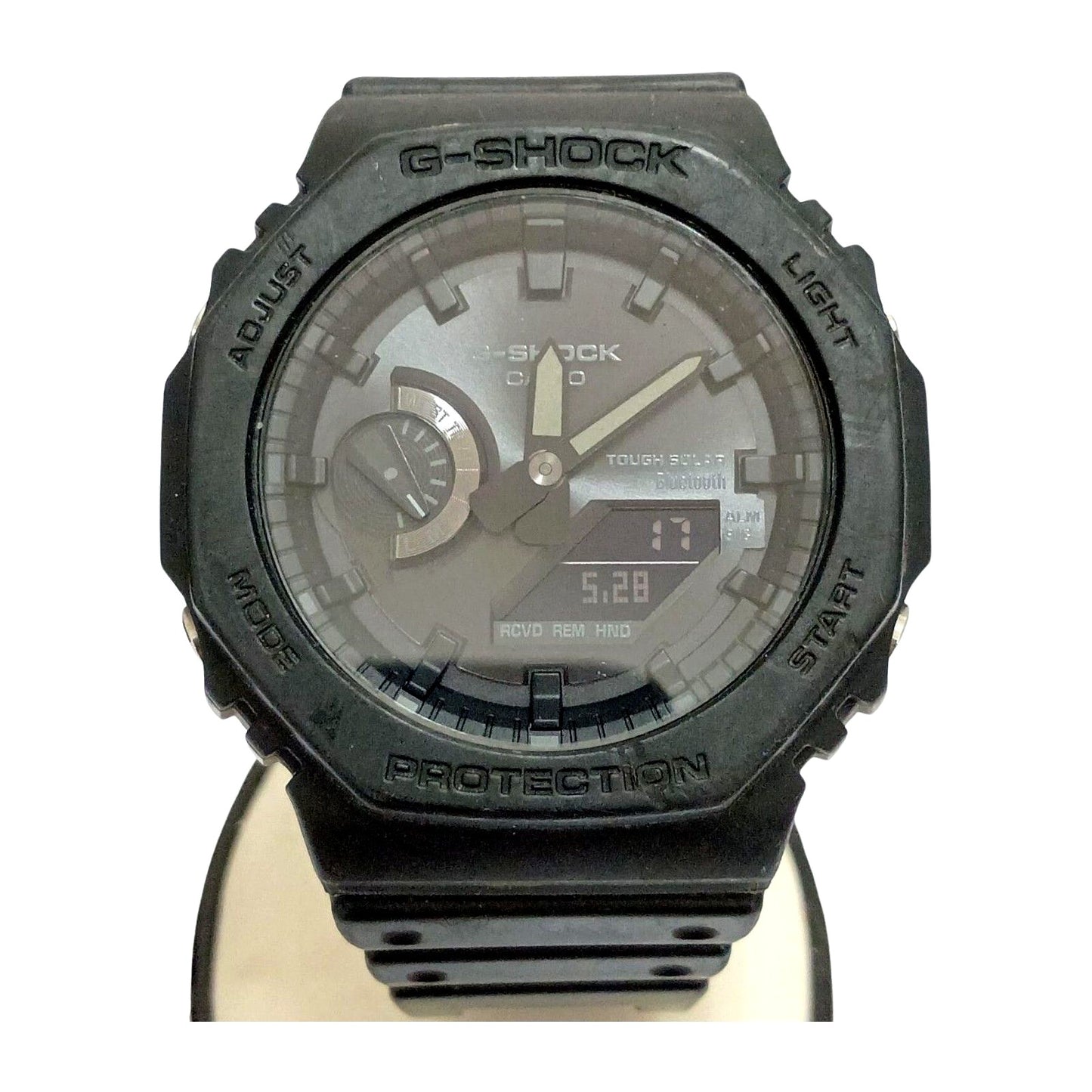 Casio G-Shock GA-B2100 black watch with stainless steel case and black resin band
