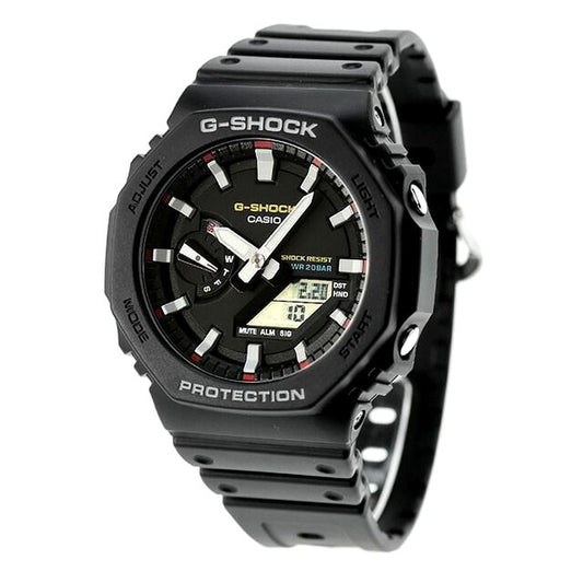 Casio G-Shock GA-2100RL-1ADR analog digital watch with black dial and black resin band