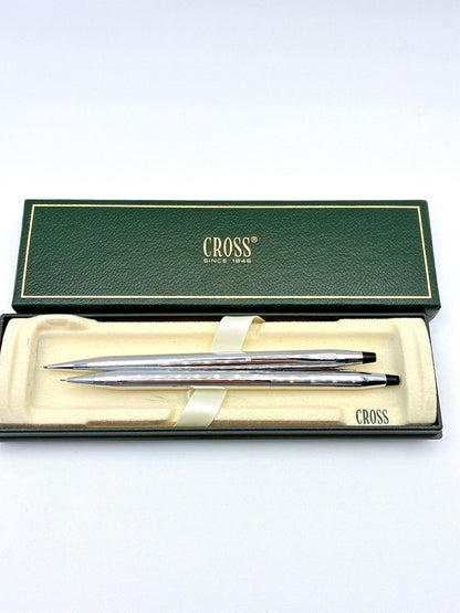 Cross MN228 silver mechanical pencil set with two pencils in box and name label