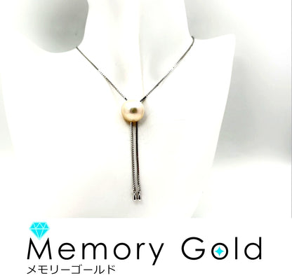 Tasaki Pearl silver bead Y-shape lariat Venetian chain necklace with a 1.56 cm diameter top pendant