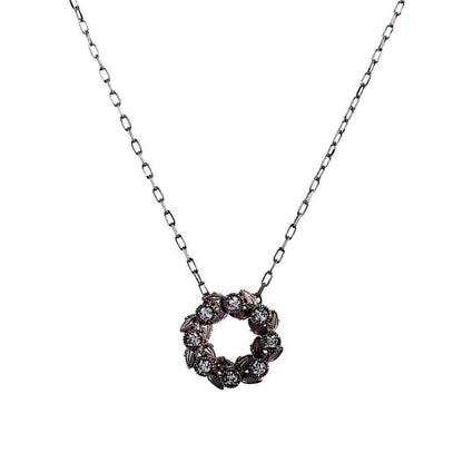 Mikimoto necklace featuring a 0.11 ct diamond charm in K18 white gold with a 39/42.5 cm chain