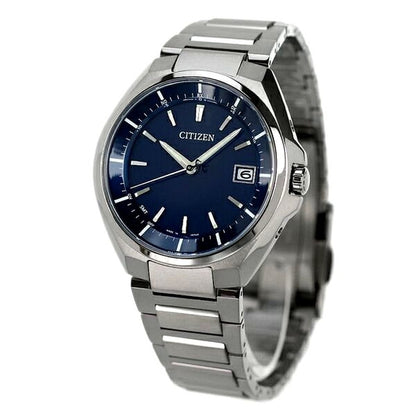 Citizen Men's CB3010-57L Attesa watch with navy dial and silver super titanium band