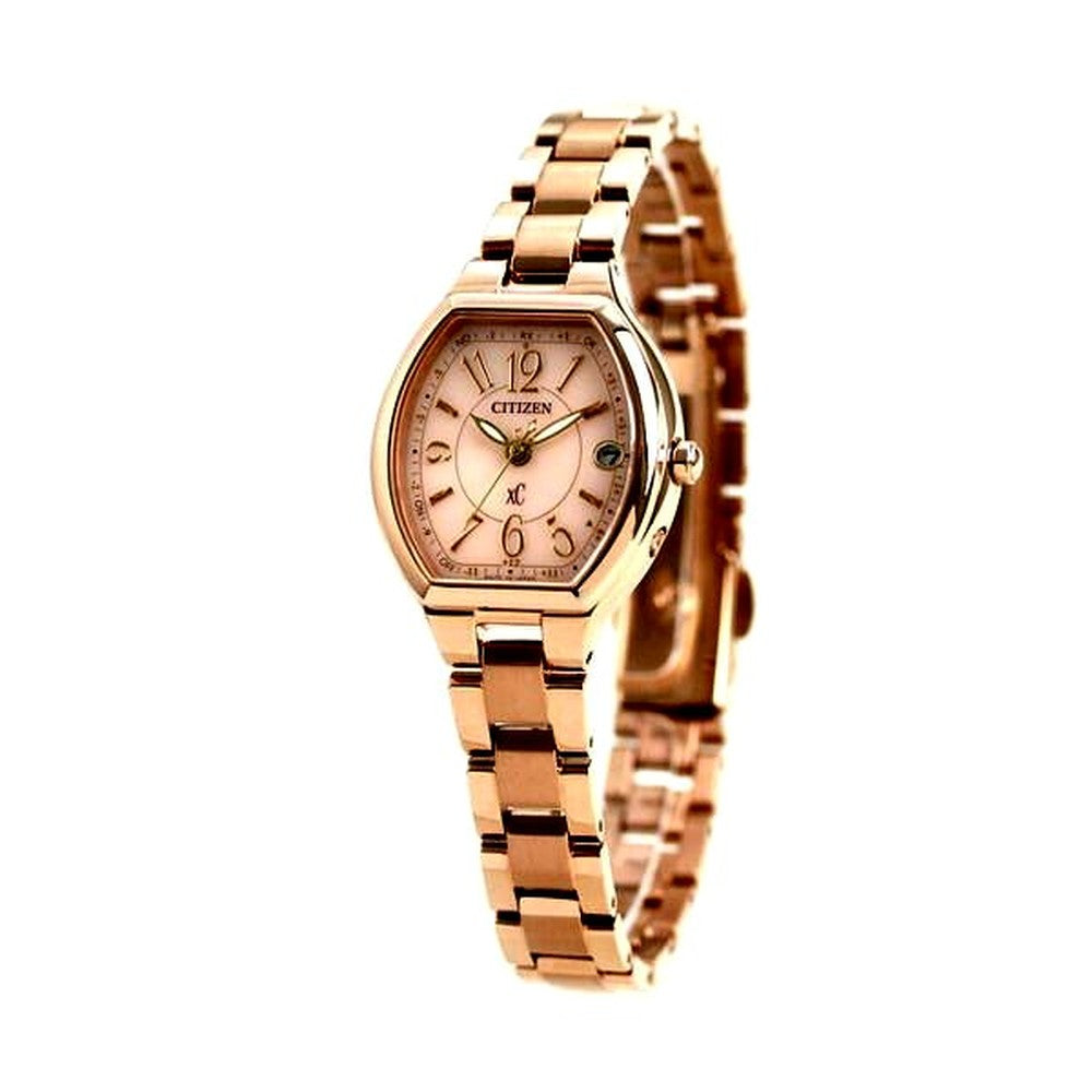Citizen Kuro Cross Sea Eco-Drive Radio Wave watch with pink dial and Sakura pink stainless steel band