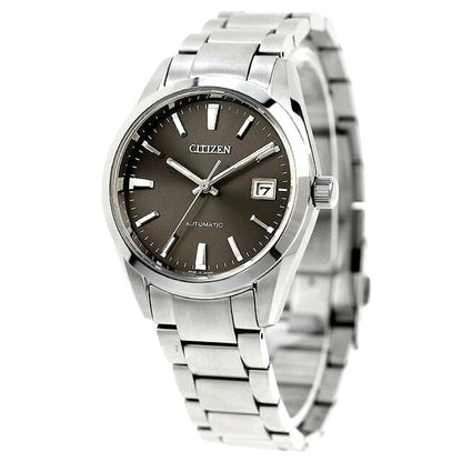 New Citizen NB1050-59H men's automatic wristwatch with gray dial and silver stainless steel band
