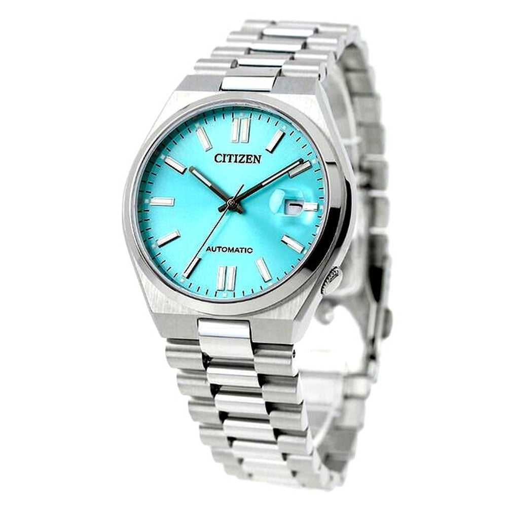 Citizen NJ0151-88M men's mechanical wristwatch with ice blue dial and silver stainless steel band