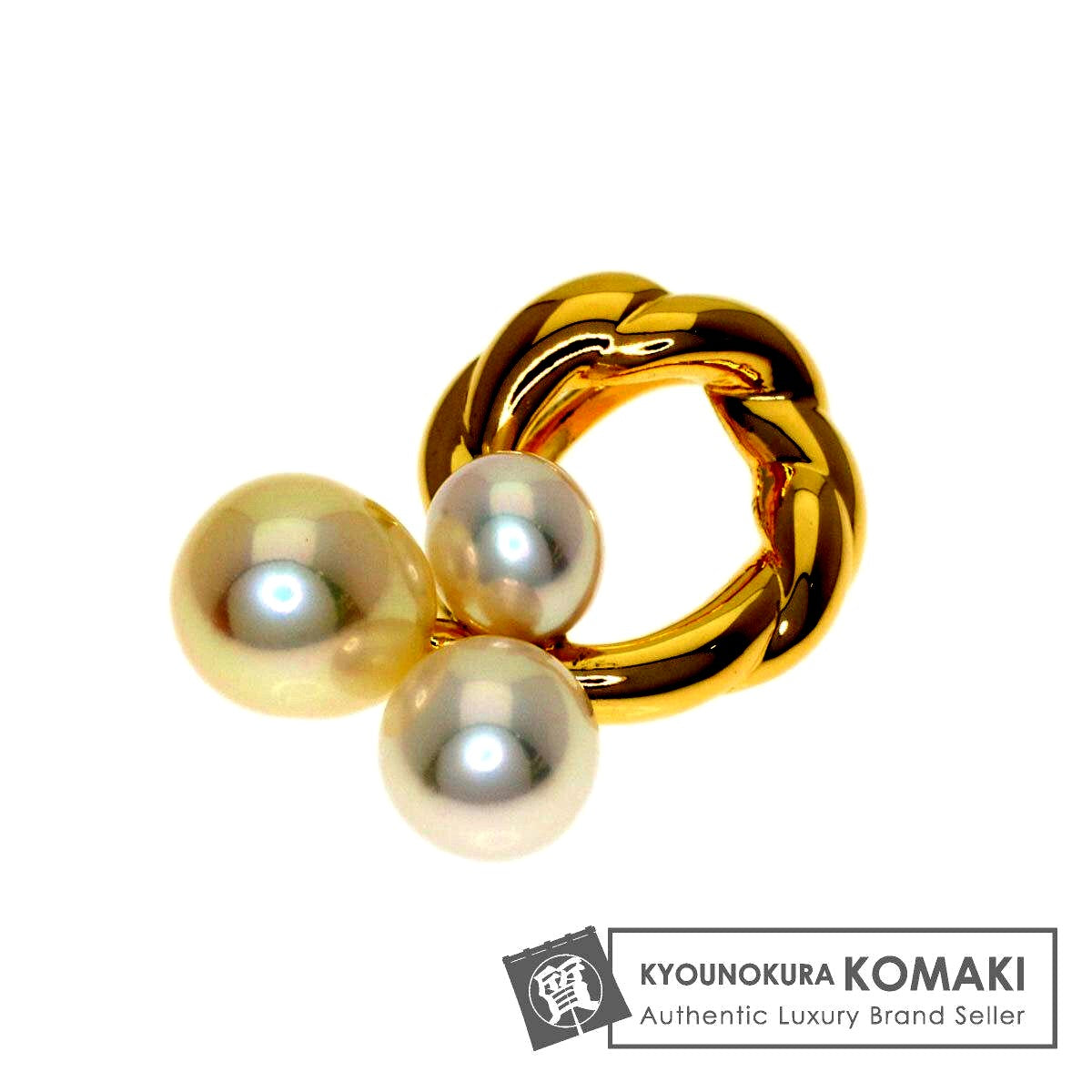 Tasaki pearl pendant top made of K18 yellow gold, size 15.4 x 9.2 x 5.4 mm, elegant ladies jewelry