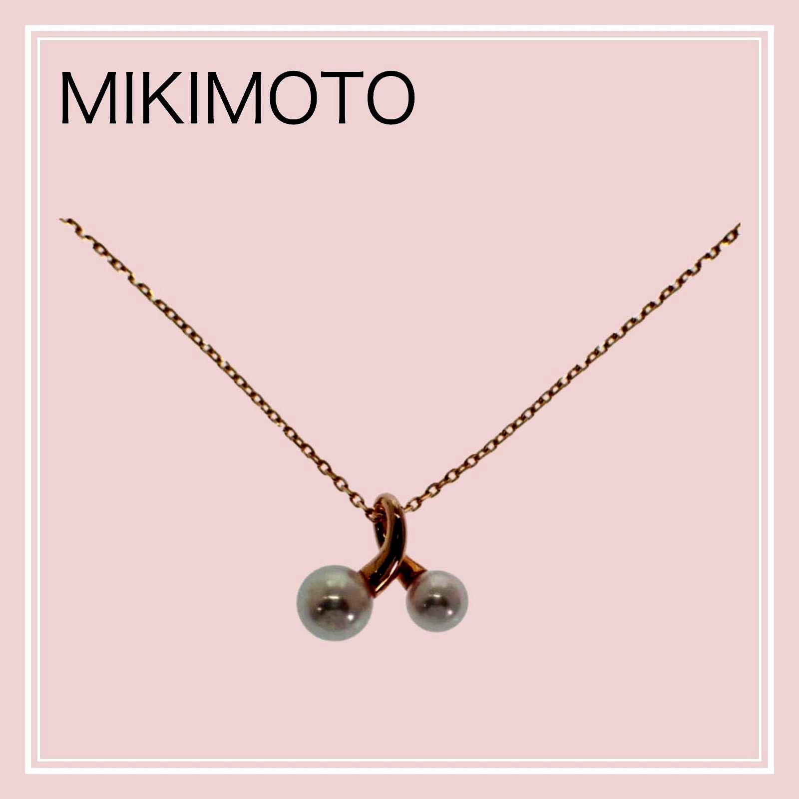 Mikimoto Akoya pearl pendant necklace model PP-20496I in 18K pink gold with 43cm chain