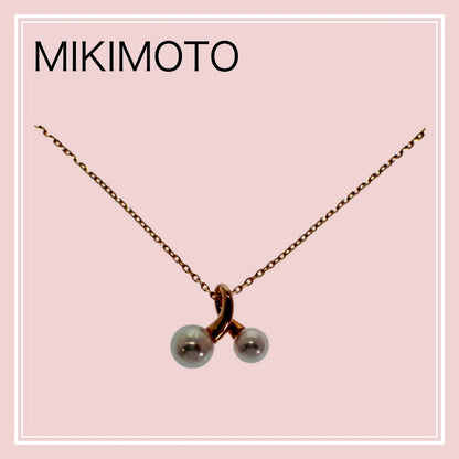 Mikimoto Akoya pearl pendant necklace model PP-20496I in 18K pink gold with 43cm chain