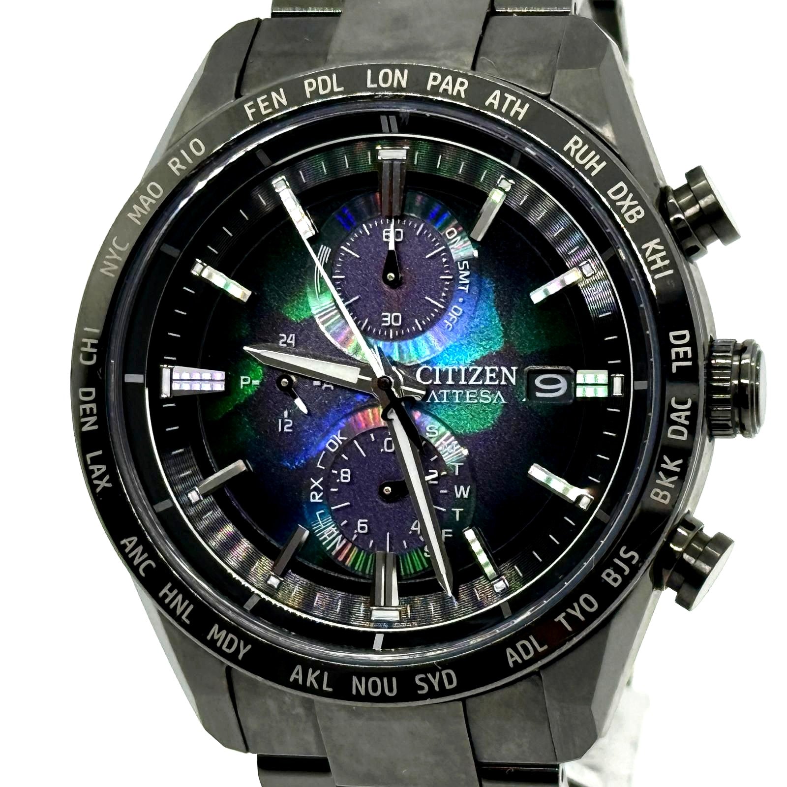 CITIZEN ATTESA SL H800-A1CN20D black solar men's watch with black dial and black band