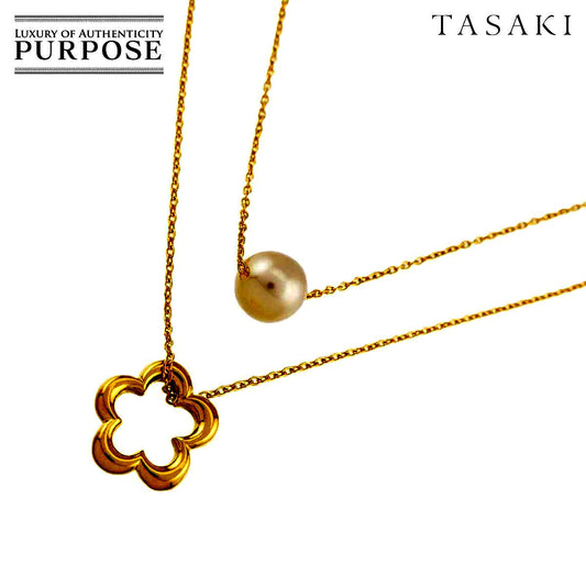 TASAKI Akoya Pearl Necklace with 6.3mm pearls and 18K yellow gold chain at 40cm length