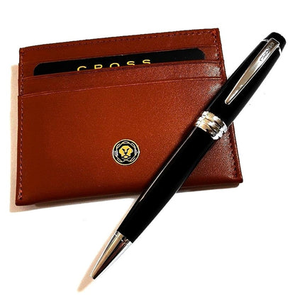 Cross Bailey black ballpoint pen and matching card case in a gift box