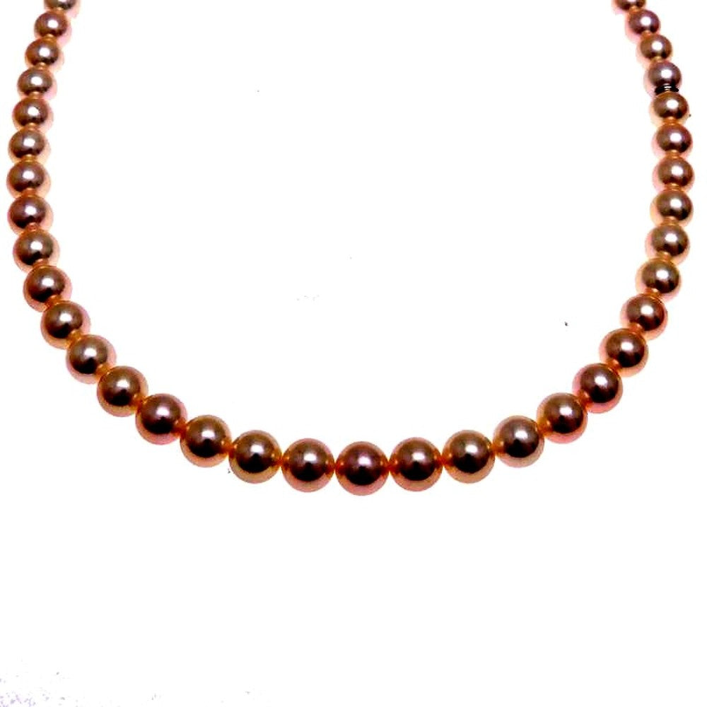 Mikimoto pearl necklace with 7 to 7.5 mm pearls and 43 cm length displayed on a white background