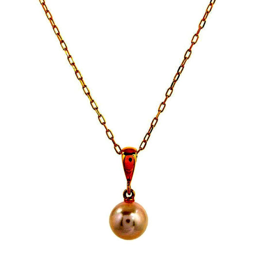 Mikimoto pearl necklace with 7mm pearls on a 40cm K18 yellow gold chain