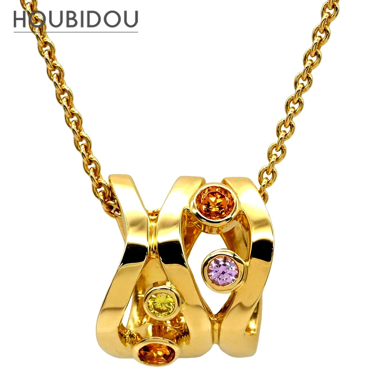 MIKIMOTO yellow gold necklace featuring yellow diamond, sapphire, and citrine stones in multicolor design